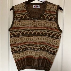 SUNDEK Acrylic vintage faire isle vest size medium